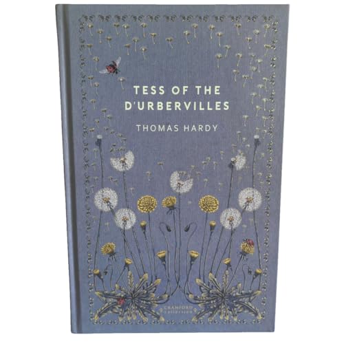 Grey hardback book cover titled Tess of the D'Urbervilles with dandelion and ladybug illustrations.