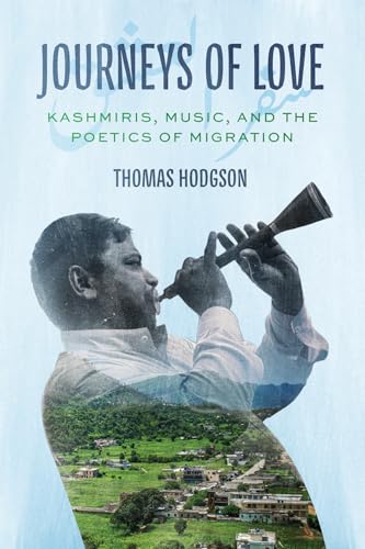 Book cover: Man playing a wind instrument over a landscape.