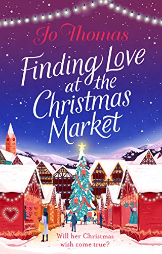 Book cover: snowy Christmas market scene with title “Finding Love at the Christmas Market.”