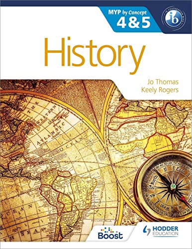 Textbook cover: "History" with a vintage map and compass illustration.