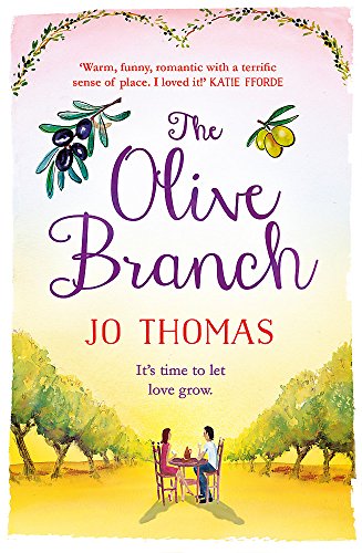 Book cover: “The Olive Branch” with olive branches and a couple dining.
