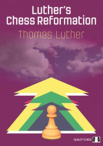 Book cover: "Luther's Chess Reformation" with a pawn and abstract shapes.