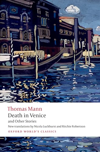 Book cover featuring an impressionist painting of a Venetian canal with text below.
