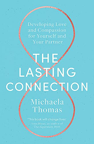 Book cover with red infinity symbol and white text, "The Lasting Connection.