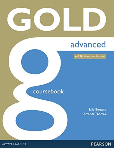 Gold Advanced Coursebook cover, gold and blue, with authors’ names.