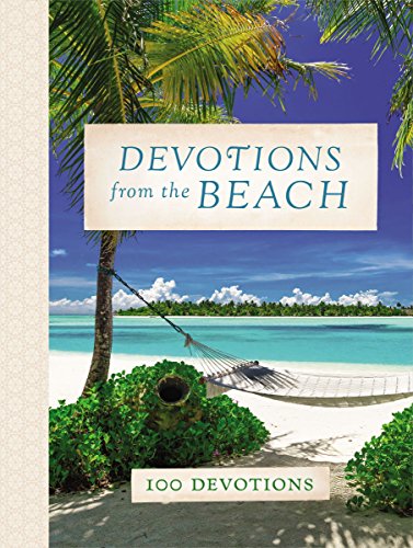 Book cover with beach scene, hammock, and title "Devotions from the Beach.