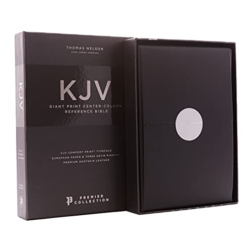 Brown leather Bible with gold lettering, shown open with its presentation box.