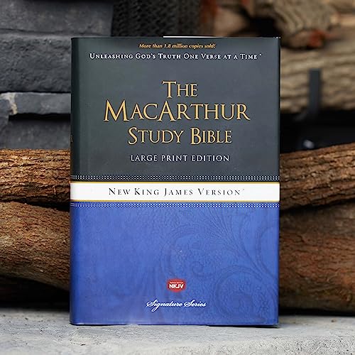 Black and gold MacArthur Study Bible, large print, New King James Version.