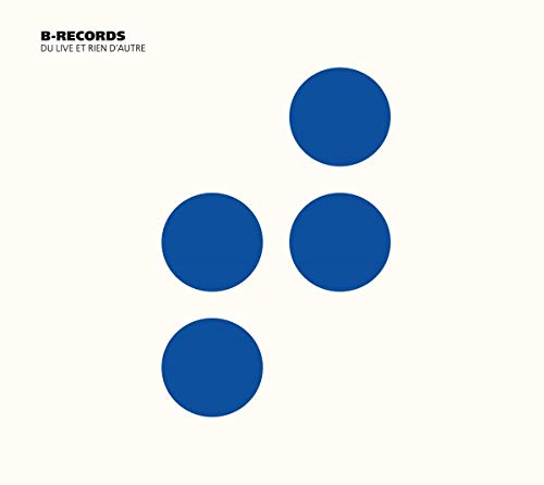"Album cover with red text box and black-and-white abstract background image."