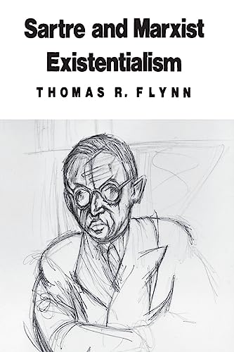 Book cover with sketched portrait of Jean-Paul Sartre in glasses.