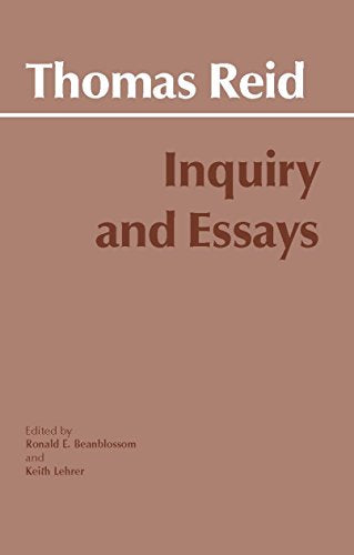 Book cover: “Inquiry and Essays” by Thomas Reid, brown and white.