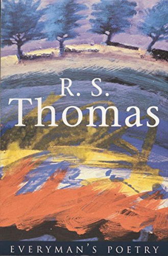 Book cover with abstract paint strokes and the name "R. S. Thomas".