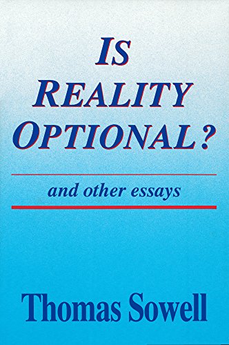 Book cover: “Is Reality Optional?” by Thomas Sowell, blue gradient background.