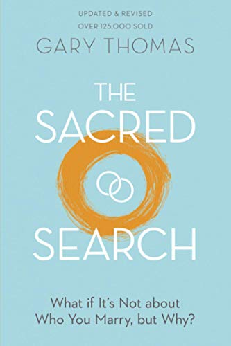 Book cover with orange circle design and white text: "The Sacred Search.