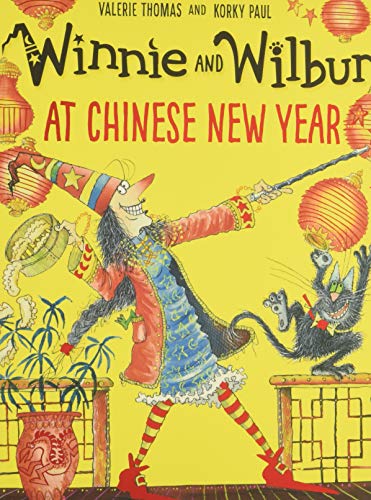Winnie and Wilbur celebrate Chinese New Year with lanterns and a cat.