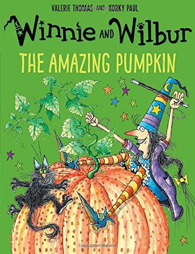Winnie and Wilbur book cover featuring a witch, cat, and large pumpkin.