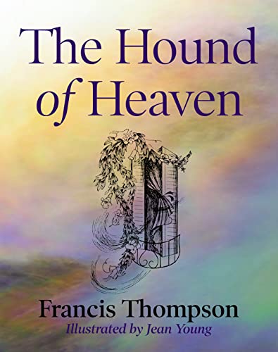 Book cover: "The Hound of Heaven" by Francis Thompson, with ornate illustration.