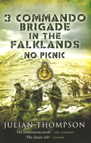 Book cover featuring British soldiers in camouflage marching across a rugged, hilly landscape.