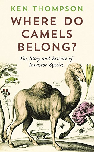 Book cover featuring a vintage illustration of a camel, chameleon, and various plants.