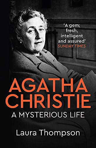 Book cover featuring a portrait of Agatha Christie, author of mystery novels.