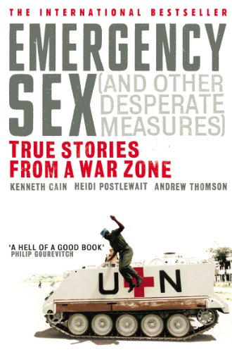 Book cover: "Emergency Sex" with image of a UN vehicle and soldier.