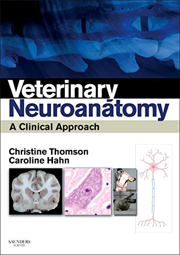 Book cover: "Veterinary Neuroanatomy" with brain imagery and neuron illustrations.