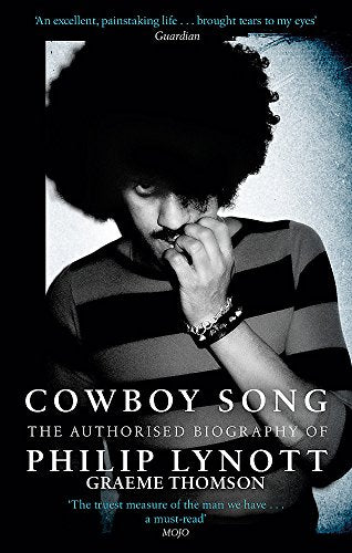 Book cover featuring a black and white portrait of Philip Lynott with an afro.