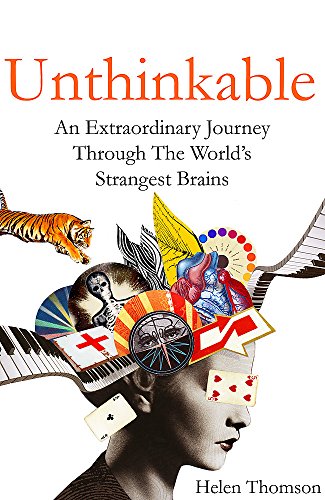 Book cover with a face and collage of animal, object, and color images.