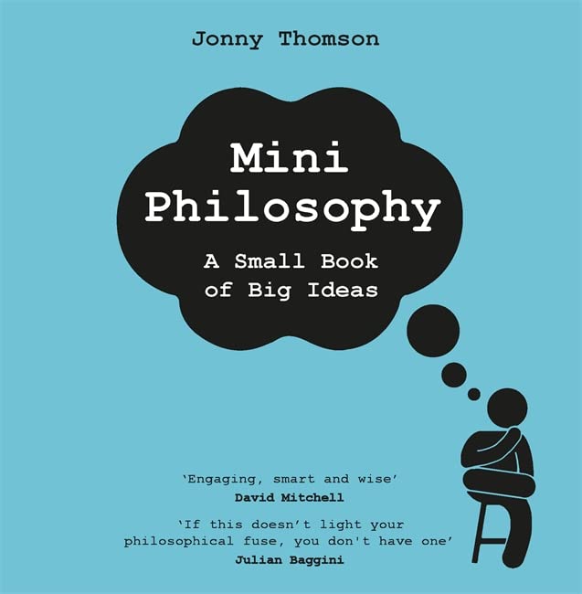 Blue book cover with black text and a silhouette of a thinking person.