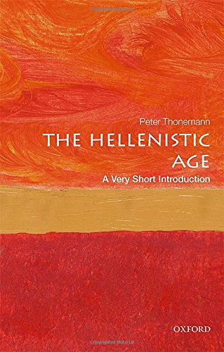 Book cover: "The Hellenistic Age" with abstract red and gold artwork.