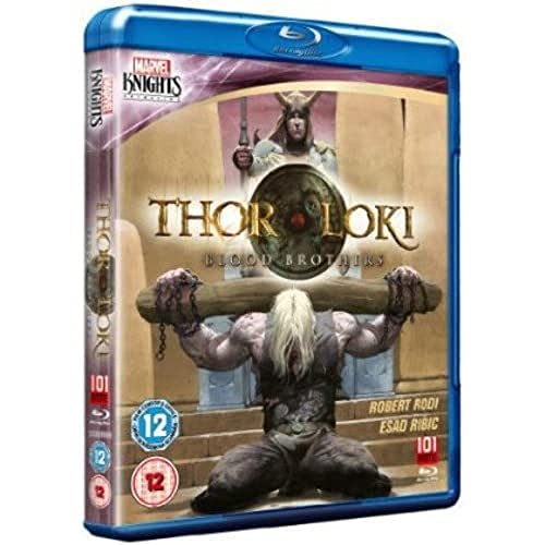 Blu-ray cover for “Thor And Loki: Blood Brothers” featuring Thor and Loki.