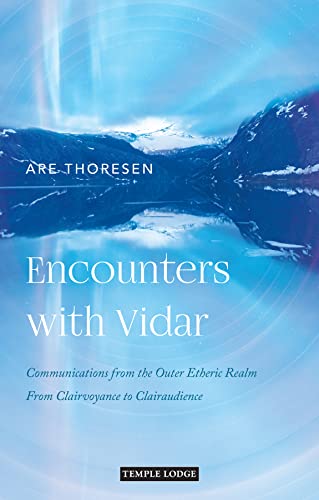 Book cover with snowy mountains and title "Encounters with Vidar.
