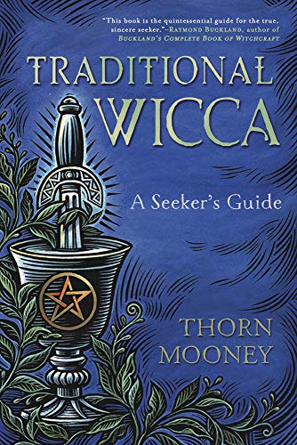 Book cover for “Traditional Wicca” with a chalice, athame, and foliage.