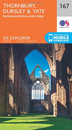 Ordnance Survey Explorer map 167 cover featuring a ruined abbey archway.
