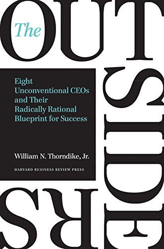 Book cover for The Outsiders by William N. Thorndike, Jr. with large black text.