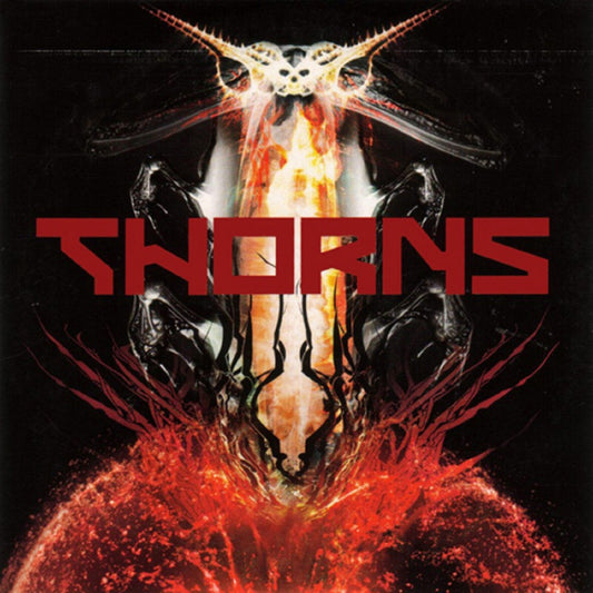 Album cover featuring a stylized insect-like creature with red text reading THORNS.