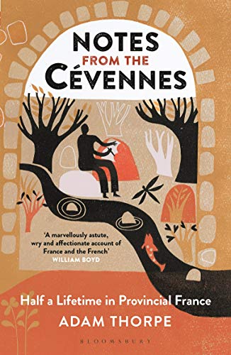 Book cover illustration of a person sitting by a river in a wooded landscape.