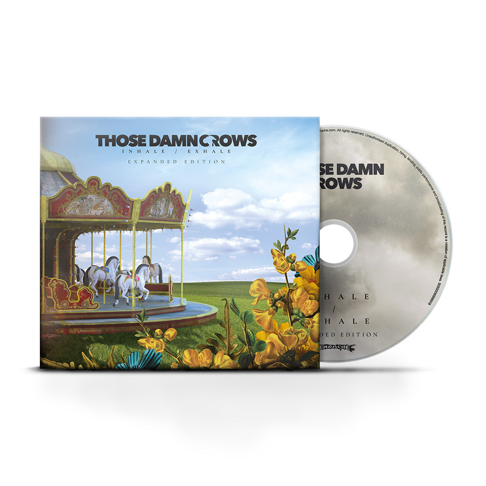 CD case for “Those Damn Crows - Inhale/exhale” with carousel artwork.