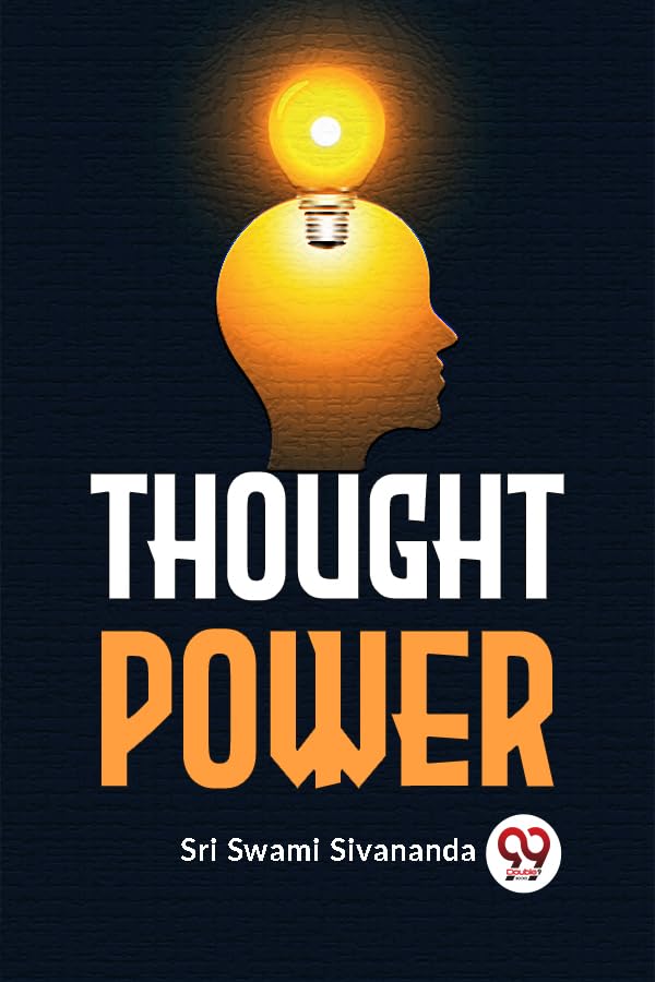 Book cover: head silhouette with a glowing lightbulb, title "Thought Power".