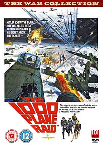 DVD cover for "Thousand Plane Raid" depicting wartime aircraft and explosions.