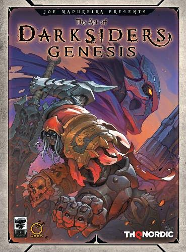 “The Art of Darksiders Genesis” book cover featuring a demonic warrior illustration.