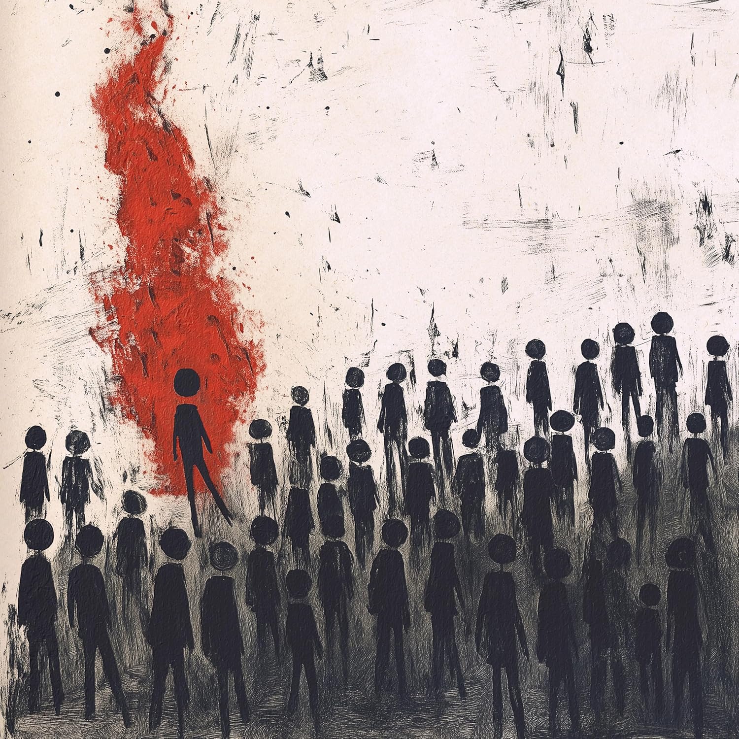 CD cover art: silhouetted figures with a red splash, textured background.