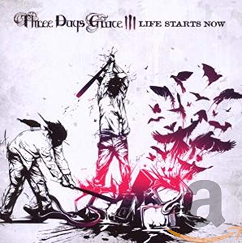 Three Days Grace album cover: figures with birds and broken objects.