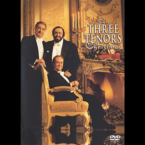Three men in tuxedos, "The Three Tenors Christmas" DVD cover.