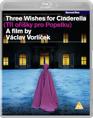 Blu-ray cover for "Three Wishes for Cinderella" showing a figure in purple.