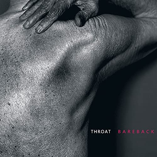 Black and white image of a person’s back and hand, album cover.