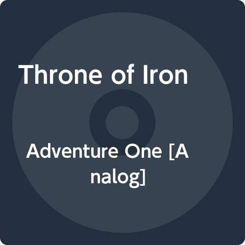 Vintage-style illustration of a skeletal figure atop a fortress, "Throne of Iron.