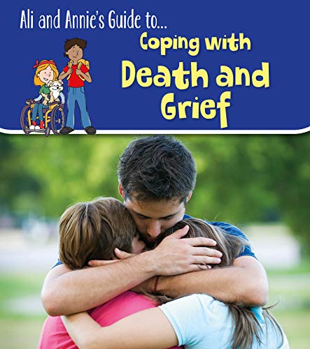 Book cover depicting a hug, titled "Coping with Death and Grief.