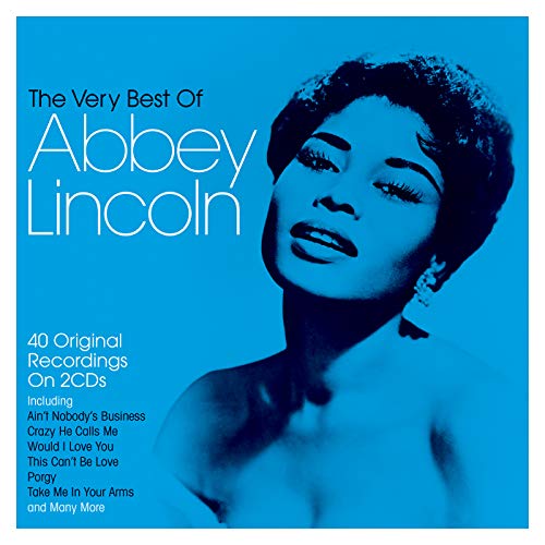 Abbey Lincoln portrait on a blue double CD cover with white text.