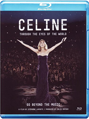 Blu-ray cover featuring Celine Dion with arms outstretched before a crowd.